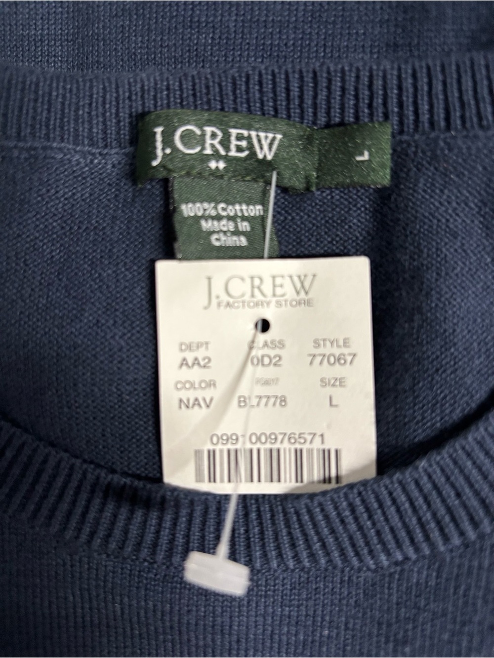 J. Crew Men's Navy Crewneck Sweater